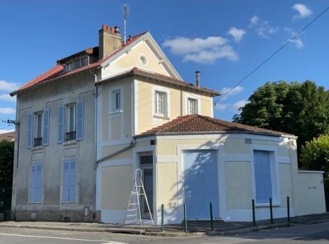 Peinture exterieure facade volets bleus acheres 78260