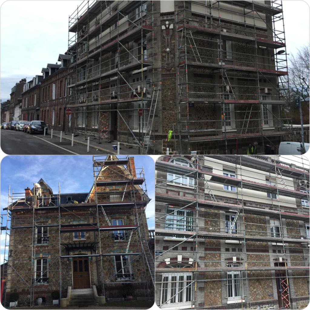 Ravalement facade immeuble chantier acheres 78260